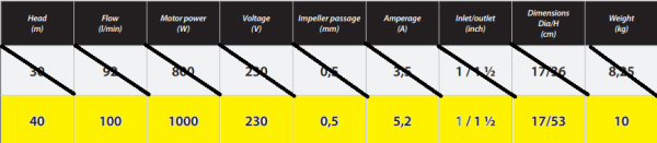 Automatik-Pumpe  E800 - 1000W max. 3,8 bar oder max. 5,8 m³/h + 1 ½“ Scheibenfilter